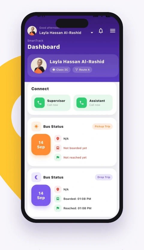 SmartTrack mobile app from the product presentation